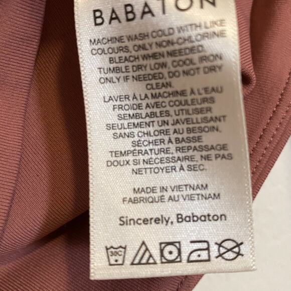 BABATON Contour Smockneck Long Sleeve in Red Willow Mauve Pink Size Small - Picture 4 of 7